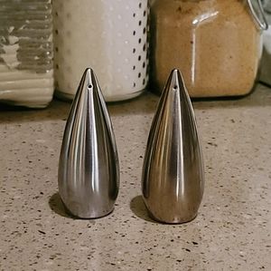 Vintage Stainless Steel Salt & Pepper Shakers